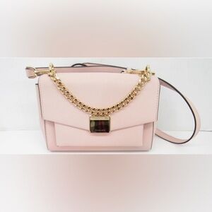 Michael Kors Lita Medium Leather Crossbody Bag Powder Blush